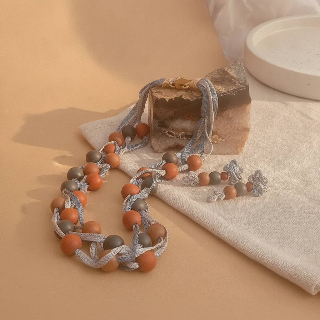 Collar Trenzado Mediterráneo y Aros