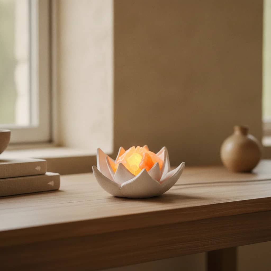 Lámpara de sal Flor de Loto
