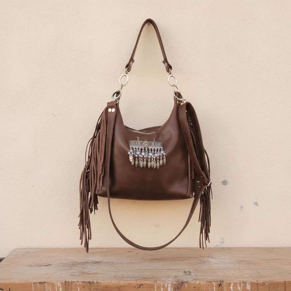Bolso hobo en cuero