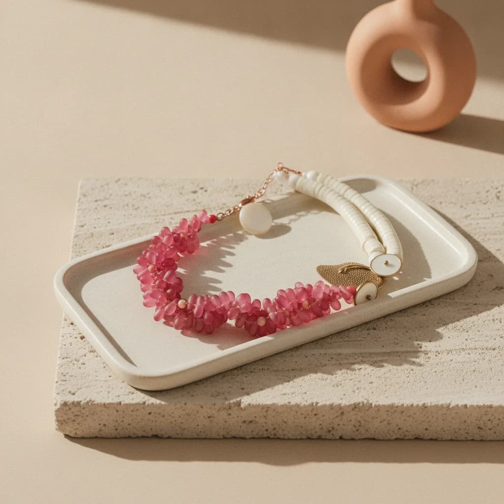Collar Boho Coral Vintage