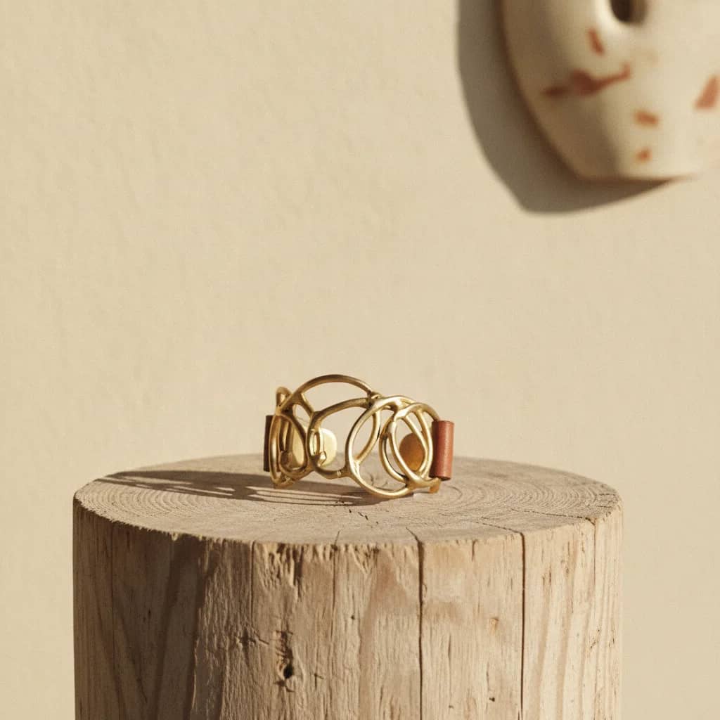 Pulsera de Bronce y Cuero